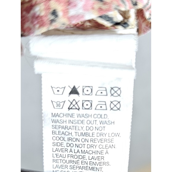 Lucky Brand Floral Top Womens Size L Boho Cottagecore Prairie Keyhole Tassel Tie - Picture 4 of 10